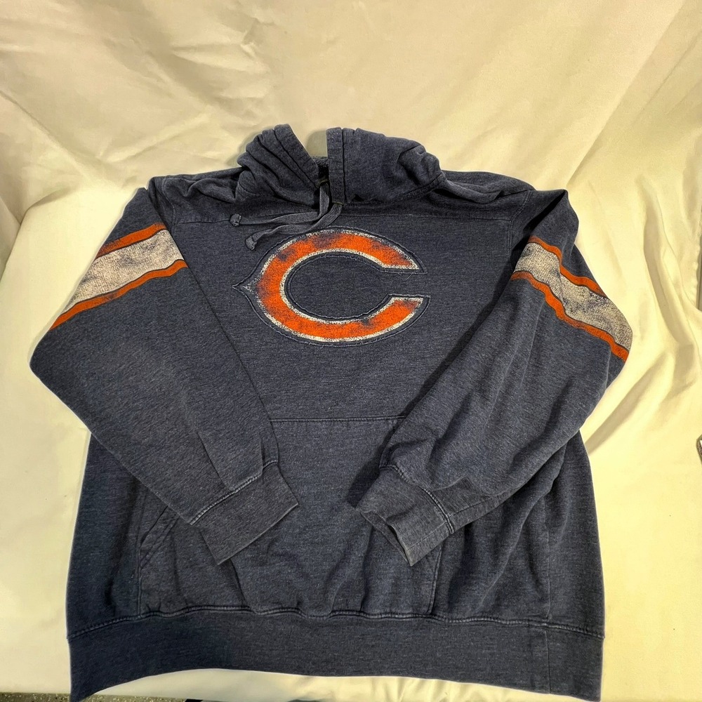 Chicago Bears Navy Blue Heathered Pullover Hoodie Mens XL sweatshirt NFL shirt